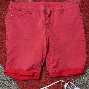 Red Bermuda shorts
